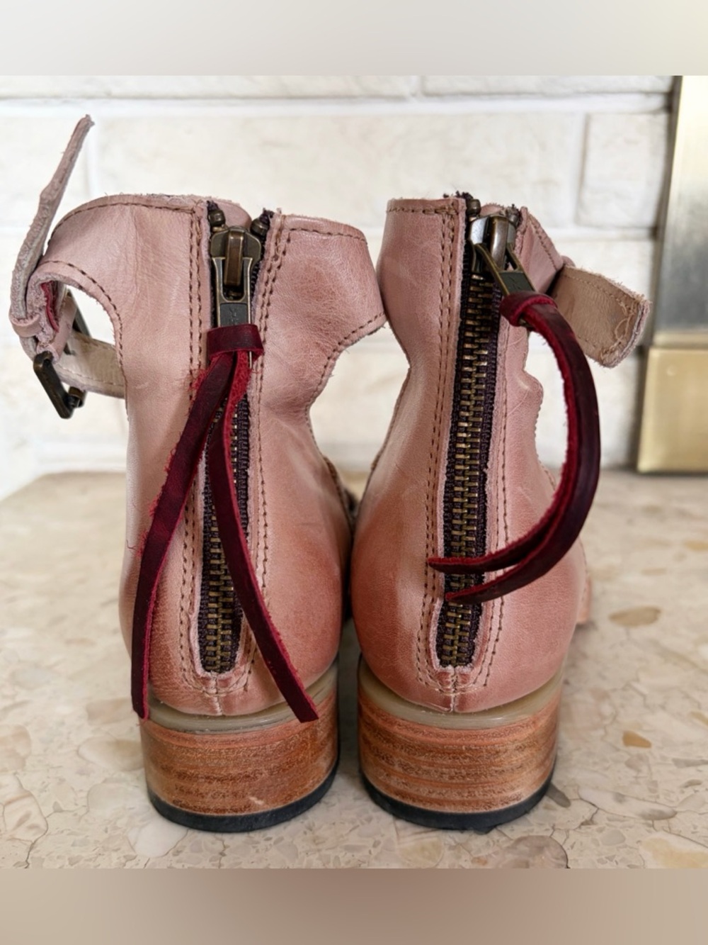 🔥Freebird Marilyn Ankle Strap in Blush Snakeskin - low heel - Picture 4 of 7